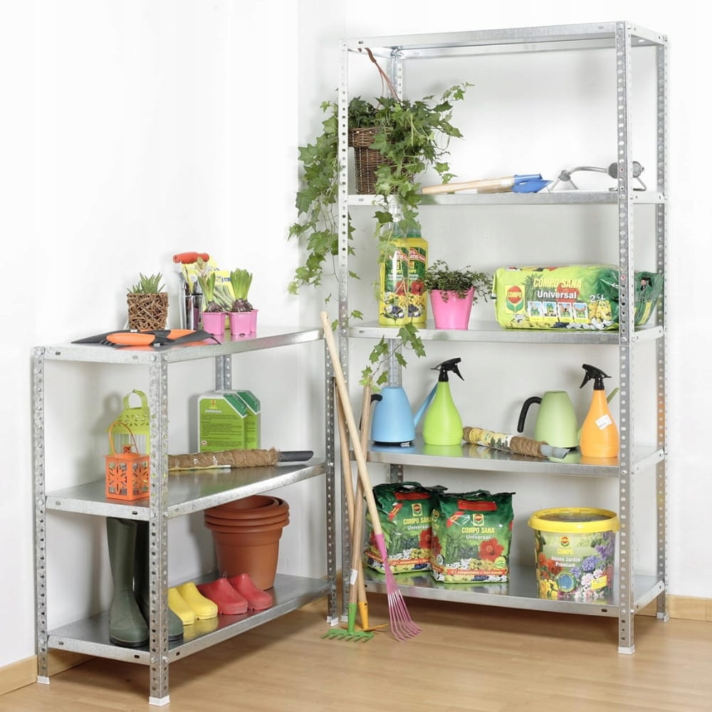 Regał metalowy magazynowy skręcany warsztatowy 5 półek metalowych 180x90x40 300kg — Regał metalowy magazynowy skręcany warsztatowy Hompack24 z 5 wytrzymałymi półkami, zastosowanie do przechowywania