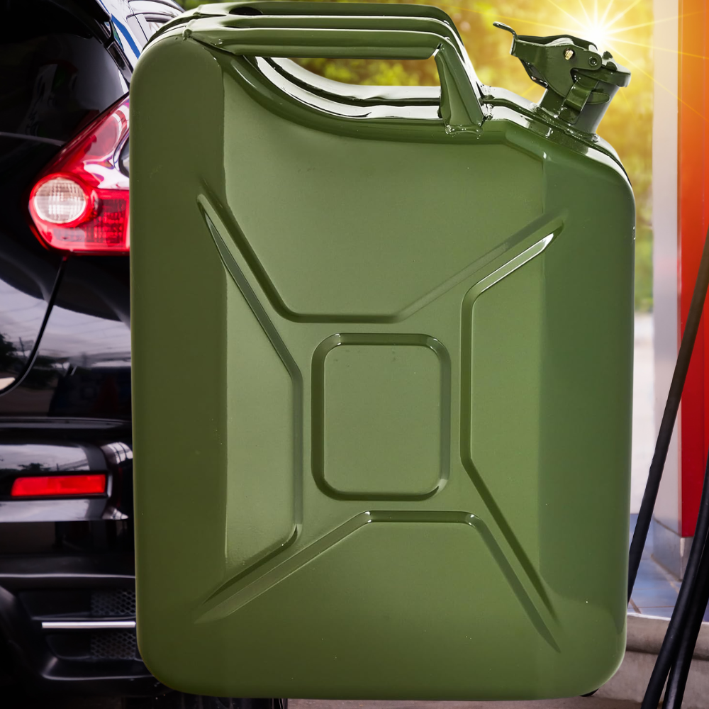 Kanister na Paliwo 20L Metalowy olej ropę wodę zamek szczelny GRUBA BLACHA — Kanister na Paliwo 20L Metalowy Sena, zielony, szczelny zamek, pojemność 20L na paliwo.